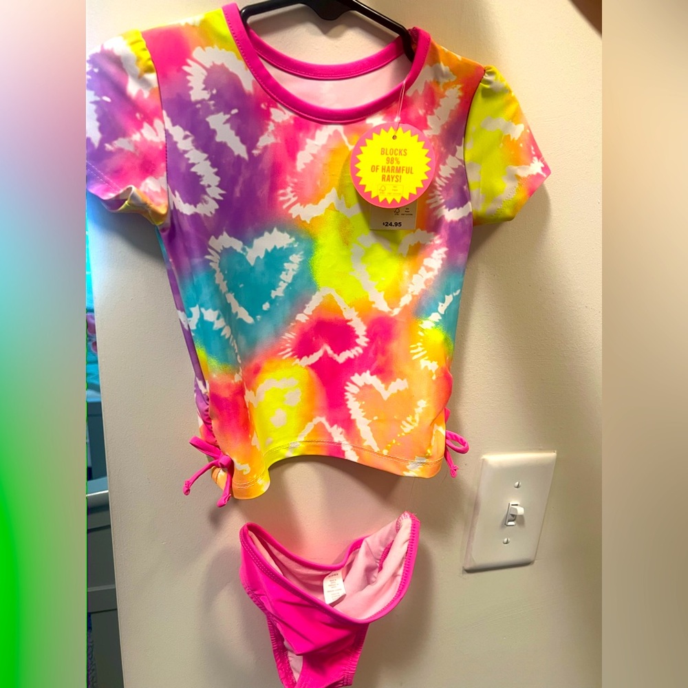The Children's Place Tie-Dye Heart Bikini Set